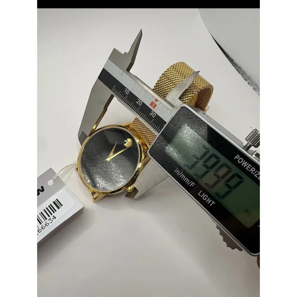 Movado Men's Swiss Museum Gold-Tone PVD Stainless Steel Mesh Bracelet Watch 40mm